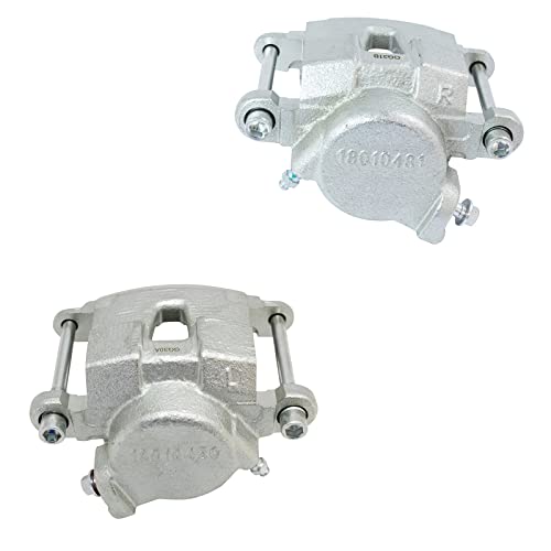 Image of TRQ Front Brake Caliper Set Compatible with 78-87 Buick 78-03 Chevrolet GMC 96-00 Isuzu 78-88 Oldsmobile 78-92 Pontiac