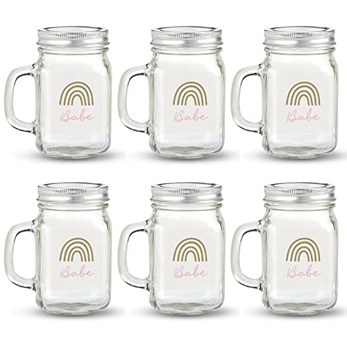 Kate Aspen Babe 12 Oz. Mason Jar Mug With Lid - Boho Rainbow (Set Of 6) #TOP4
