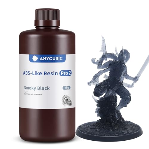 Image of ANYCUBIC ABS-Like Resin Pro 2, Upgraded 8K 3D Printer Resin with Enhanced Strength and Toughness, High Precision, Low Odor, Wide Compatibility for All LCD 3D Printers (Smoky Black, 1kg)