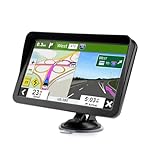 GPS Navigator for Car, Latest 2025 Map, Truck GPS 9 inch Touch Screen, Real Voice Spoken Turn-by-Turn Direction Reminding, Speed and Red Light Warning, Vehicle GPS Satellite Navigation System (Black)