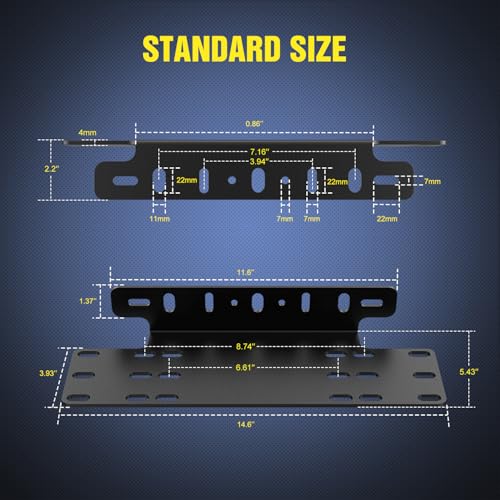 Image of Nilight 90044B Universal License Heavy Duty Steel Front Plate Mounting Bracket Holder for Off-Road LED Work Lamps Lighting Bars, 2 Years Warranty, Black