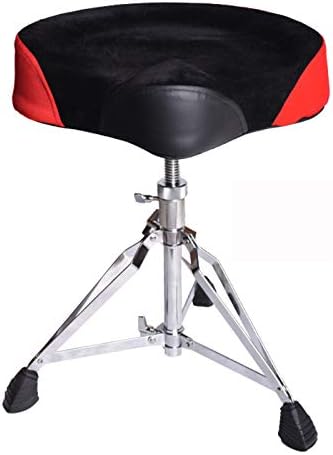 QLTY Adjustable Drum Stool,saddle Drum Stool,drum Chair,Padded Seat Portable,Drum Throne,Accessories For Drums & Percussions,with Padded Seat Foldable Legs And Anti-Slip Feet