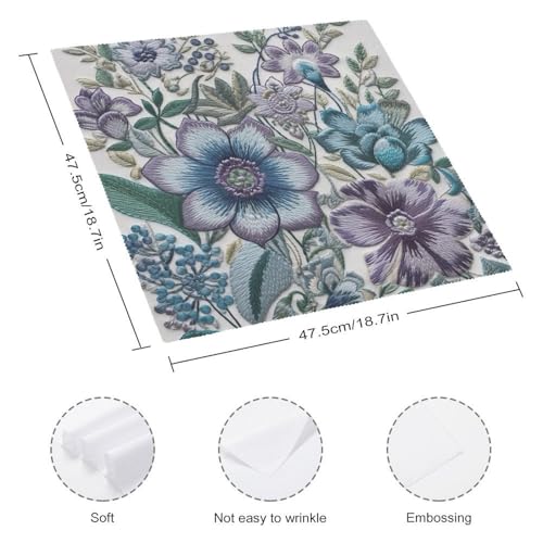 Servilletas de Tela Florales Azules y Moradas Cuadradas 47.5 cm miniatura 2