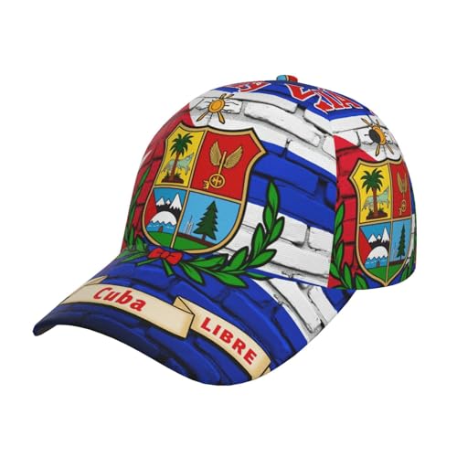 FHIZOAL Gorra de béisbol clásica con bandera de Cuba para papá, ajustable, transpirable, vintage, para golf, gimnasio, entrenamiento, deportes al aire libre, Negro, Talla única