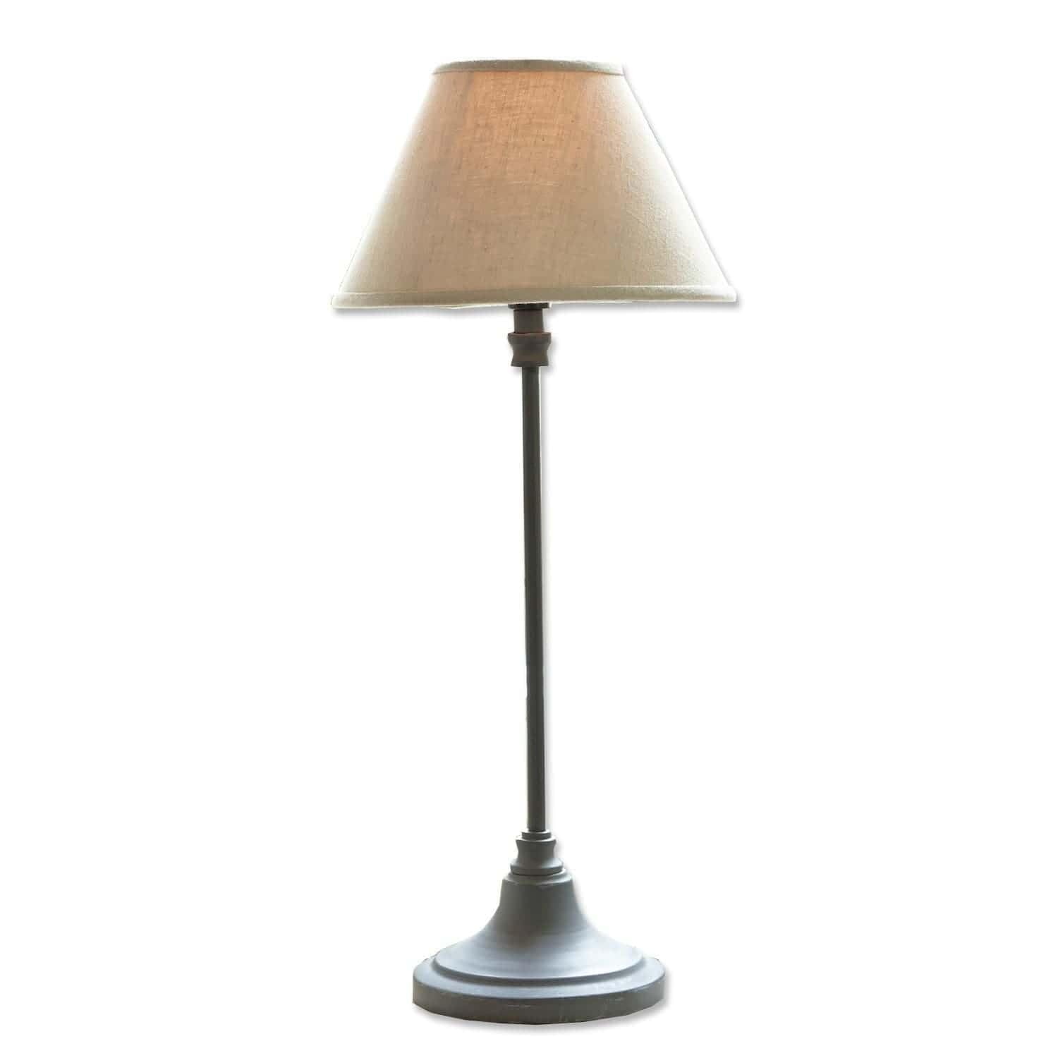 Loberon Tischlampe Swindon - beige/grau | Wundervolle Antik-Lasur - Klassischer Look - Geradliniges Design - Tischleuchte - Baumwolle