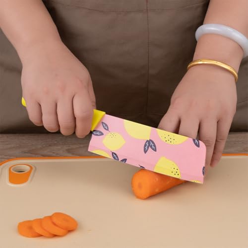 Image of Zibuyu 3PCS Knife Set for Kitchen Use, Stainless Steel Chef Cutter Fruit Cutter Utility Cutter with Anti Slip Handles, Fashion Printed Design for Home Cooking and Daily Meal Prep