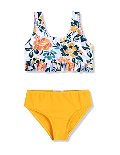 Image of Arshiner Girls Bikini Beach Swimwear 2 Piece Swimsuits Floral Printing Bathing Suits