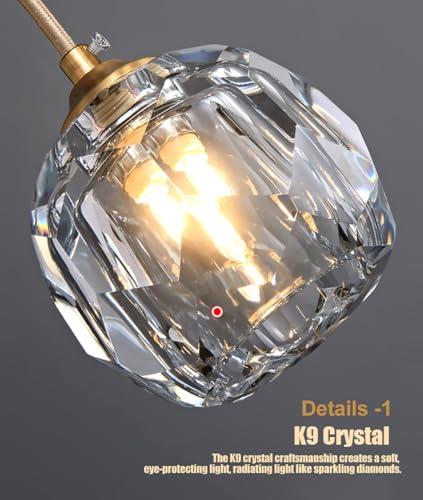 Lámpara de araña Moderna de Cristal K9 para escaleras, Ideal para techos Altos, con Altura Regulable, Incluye Bombilla G9, vestíbulos de Villas Grandes (6L 30 * 120 c