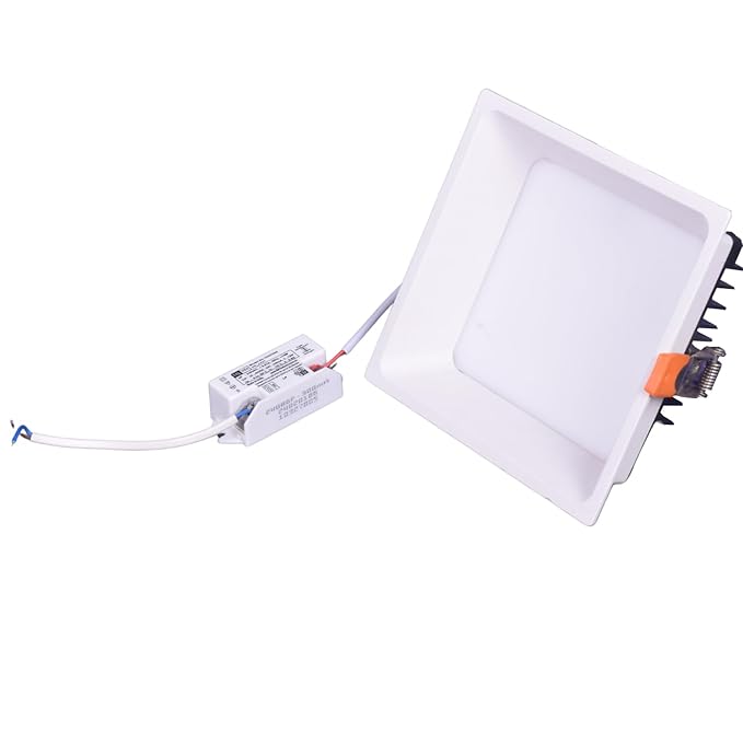 sevenglow LED Deep Down Light, 12W, 4.5 Inch Cutout ? Round & Square Shape, 3000K/4000K/6500K Color Options, 2-Year Warranty
