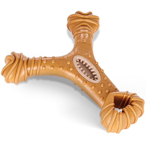 AMERICAN KENNEL CLUB AKC Training Wood-Infused Dog Chew Toy – Moderate Chewers, Durable & Long-Lasting, Chicken Scented, Supports Dental Health – Multiple Shapes