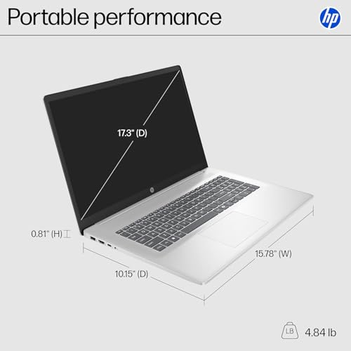 Image of HP 17.3 inch Touchcreen Laptop - Backlit KB and Fingerprint Reader - Intel 13th 10-Core i5-64GB RAM, 2TB Storage - Win 11 and Microsoft 365 Web w /o Mouse