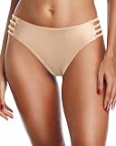 Tempt Me Women Golden Strappy Bikini Bottom Full Coverage Bathing Suit Bottoms Swimsuit Bottom M