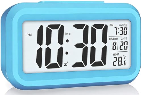 Lesipee Digital Alarm Clock for Bedroom, Desk Clock Battery Operated, Digital Clock with Extra Loud Alarm Lesipee Digital Alarm Clock for Bedroom, Desk Clock Battery Operated, Digital Clock with Extra Loud Alarm, Temperature, Auto-Dim and 12/24H Display Snooze Function for Heavy Sleepers Gifts for Kids