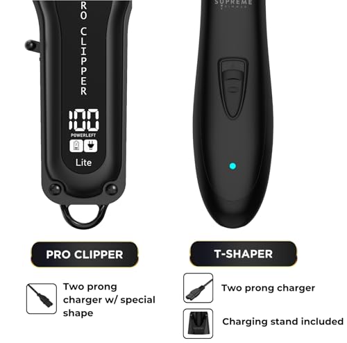 Image of Supreme Trimmer Hair Clipper & Mens Trimmer 2 in 1 | Cordless Beard Trimmer for Barbers or Home use Mens Clippers | STC5030 ST5220 Black
