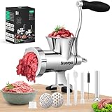 Huanyu Meat Grinder Manual - Food Grade 304 Stainless Steel with Sausage Stuffer and 2 Grinding...