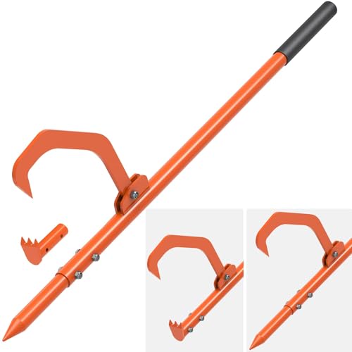 BeneLabel Holzheber Timberjack, Cant Hook Verstellbar Kipphaken Holzfällerwerkzeug Forstwagenheber 2in1 Manuell Holzrollenheber Brennholz Peavey Multitool zum Greifen Bewegen Festklemmen, 107-124cm