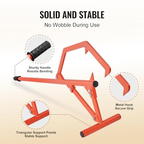 VEVOR 48" Timberjack Log Lifter, Adjustable Heavy Duty Log Roller Cant Hook, Log Jack with Rubber Grip & Triangular Support, Log Cant Hook Logging Tools for Rolling and Lifting Logs up to 25" Dia
