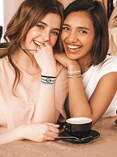 Yanchun Aesthetic Bracelets For Teen Girls Surfer Waterproof Bracelets Anklets For Women Men (A:blue &Black&Mountain Set) #TOP2