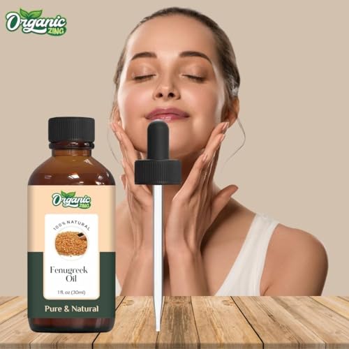 Image of Organic Zing Fenugreek Carrier Oil - Pure & Natural for Skin, Face, Hair Care, Aromatherapy, Diffuser, Conditioner - 30ml