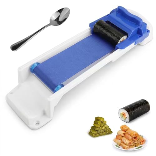 Lumpia Roller Machine, Grape Leaves Roller and Dolma Maker, Sushi Roller for Spring Rolls and Egg Rolls, Large Manual Vegetable Meat Rolling Tool, White
