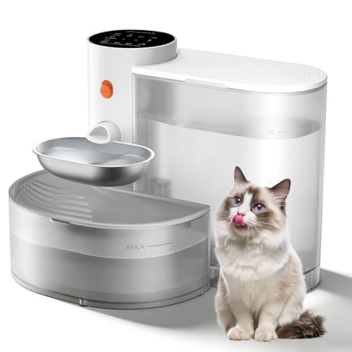 Fontanalla per Gatti senza Filtro, 3.8L Fontana per Gatti Senza Fili