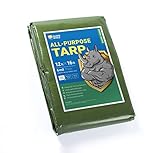 GUARD SHIELD Tarp Green/Silver 12x16 Feet Multi Purpose Waterproof Poly Tarp Cover Lightweight 6mil