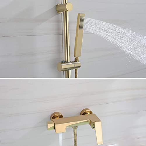 Ensemble de robinets de douche à eau chaude et froide laiton mitigeur gris ajustable