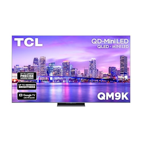 Image of TCL 75 Inch Class QM9K Series | Mini LED QLED 4K | 75QM9K, Model | 144HZ Peak Brightness & Contrast Dolby Vision | Up to LD6K Precise Dimming | AI Smart Google TV | Dolby Atmos Bang & Olufsen