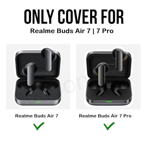Image of Soft Silicone Case Cover for Realme Buds Air 7 | 7 Pro (Lanyard, Blue)