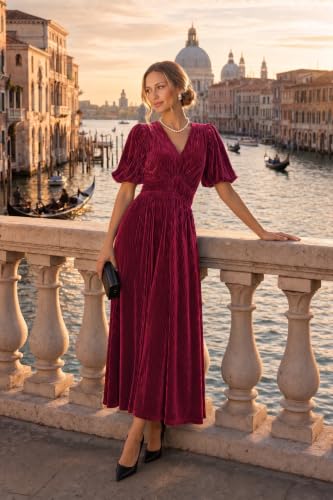 Image of Maxigerui Women's Velvet Maxi Dress Formal Dresses for Wedding Guest Dress