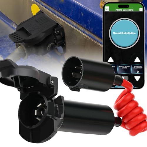 A-BUZZCARTA Electric Bluetooth Trailer Brake Controller with Smartphone Connection & 7 Pin Trailer Connector Compatible with Cadillac, Chevrolet, GMC, Hummer 924-307