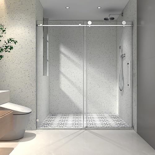 Favfurish 55"-60" W x 76" H Single Sliding Shower Door