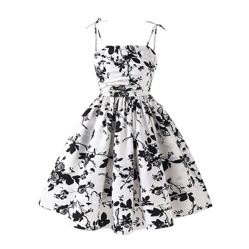 Vestido de niña elegante con estampado floral francés y diseño sin mangas para verano