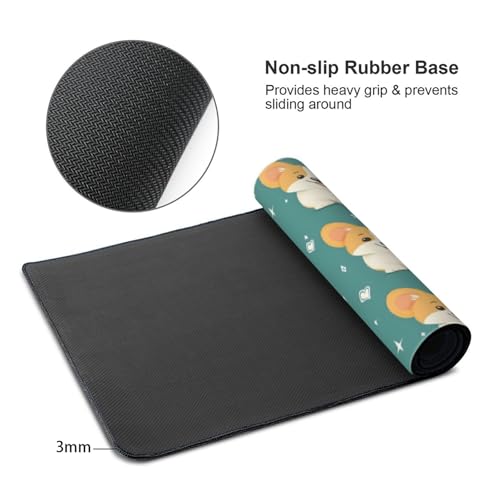 Grand tapis de bureau de jeu avec bords cousus haute densité
