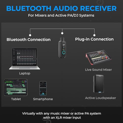 SINWE P16 Dual-Stereo Wireless XLR System - 24bit/48kHz XLR Bluetooth Receiver with 160ft Range & 15H Battery for Speakers, Audio Mixer, PA Systems, DJ Systems