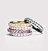 TIGRADE 3mm Women Titanium Engagement Ring Cubic Zirconia Eternity Wedding Band Size 3-13.5, Purple Pink, Size 8