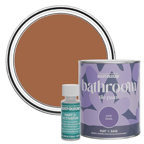 Rust-Oleum Water-Resistant Bathroom Tile Paint in Satin Finish - Cinnamon 750ml