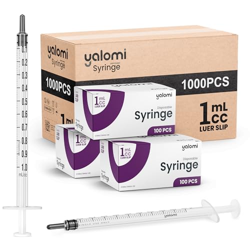 Bulk Case – 1mL Luer Slip Syringe (No Needle) – 1000 Pcs (10x100) | Sterile & Individually Wrapped | Professional, Industrial & Personal Use | Yalomi