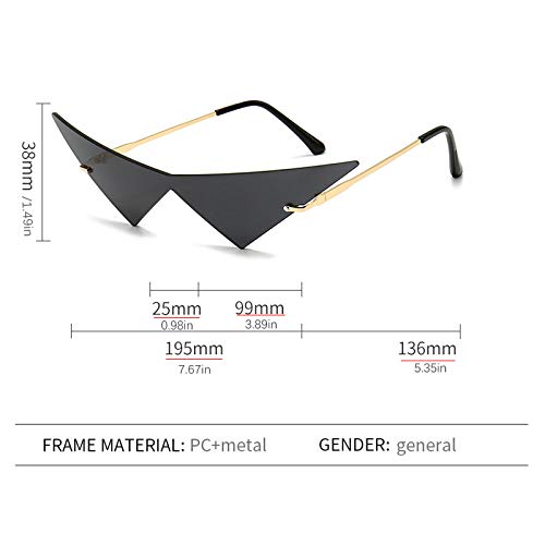 Image of willochra Triangle One Piece Frameless Sunglasses For Women Trendy Ocean Lens Sun Glasses Men Party Prom Sunglasses