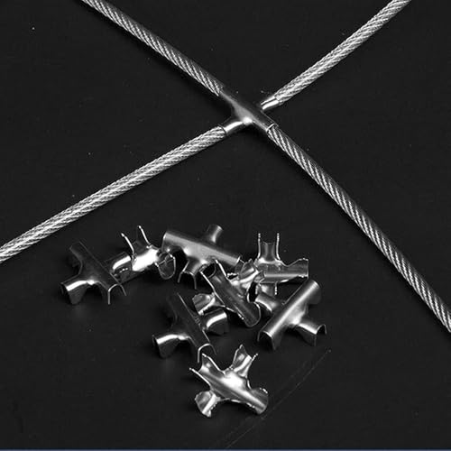 Image of Cross Cable Clip Stiffener Clamps for Wire Rope, Invisible Net Buckle Stainless Steel SS304 Grade 50 Nos