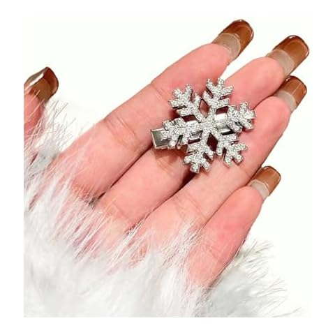 Christmas hair clip for Women and Women Hair Accessories Cute Sparkly Crystal Hair Pins winter Holiday Thanksgiving Christmas Birthday Gifts (Silvery) Cover