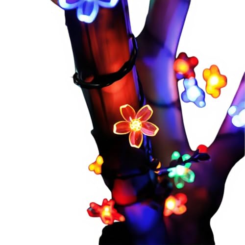 Fleur de cerisier guirlande lumineuse arc-en-ciel pour ambiance de maison