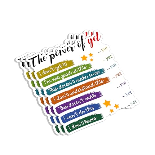 (3pcs) The Power of Yet Sticker Motivational Quotes Inspirational Saying Uplifting Gift Vinyl Decal for Tumbler Laptop Water Bottles Phone Book -Size 3x2.8
