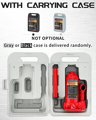 Baoshishan 3 Ton Bottle Jack Double Ram 6-1/2" To 16-1/2" Lifting Range Hydraulic Jack Car Jack Welded Bottle Jack Portable With Carrying Case #TOP2