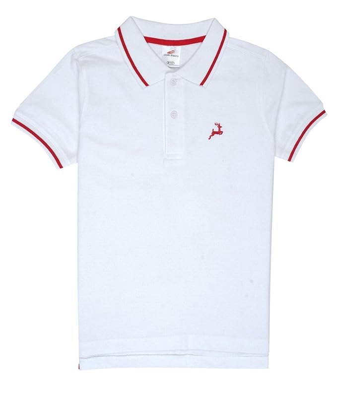 Image of Cloth Theory Boys Cotton Polo T-Shirt for Kids Regular Fit Half Sleeve Casual Summer Polo Neck T-Shirt