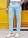 PASLTER Mens Chinos Pants Slim Fit Stretch Flat-Front Skinny Dress Suit Pants Cotton Slacks Sky Blue