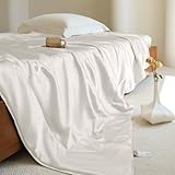 THXSILK Silk Blanket, 100% Mulberry Silk Cooling Throw, Soft and Lightweight Blanket for Bedroom, Sofa, Travel, All-Season (White, 53'x70')