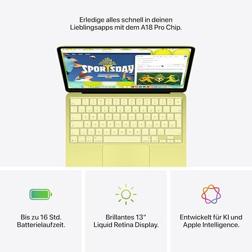 Apple 13" MacBook Neo Laptop mit A18 Pro Chip: Entwickelt für KI und Apple Intelligence, Liquid Retina Display, 8 GB gemeinsamem Arbeitsspeicher, 256 GB SSD Speicher, 1080p FaceTime HD Kamera; Silber