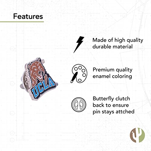Image of Desert Cactus University of California Los Angeles Lapel Pin UCLA Bruins Made of Metal for Formal Wear, Bag and Hat Jewelry, and Tie Tack
