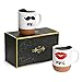Tougo Mr and Mrs Tazze di Ceramica con Base in Sughero e coperchio, Regalo Coppie Unico per Sposa e Sposo, Regali Di Fidanzamento, Anniversario, Natale, Valentino,380 ML